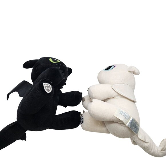 How To Train Your Dragon Toothless & Light Fury Plush Set By Build-A-Bear - Picture 2 of 7